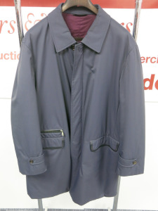 Brioni Men's Navy Trench Coat. Size XXXL.