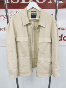 Zegna Men's Off White Linen Overshirt. Size 52R. Product Code UBT56A5 B214 990.