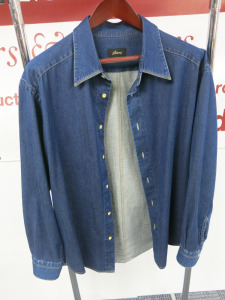Brioni Men's Denim Overshirt. Size XL.
