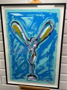 Original Bradley Theodore (b1990) 2017 'Skull of Ecstasy Blue Shades', Acrylic on Cold Pressed Paper, Framed and Glazed by Graham Harrison Framing Ltd. Size of Frame: H113.5cm & W78.5cm.