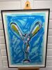 Original Bradley Theodore (b1990) 2017 'Skull of Ecstasy Blue Shades', Acrylic on Cold Pressed Paper, Framed and Glazed by Graham Harrison Framing Ltd. Size of Frame: H113.5cm & W78.5cm. - 4