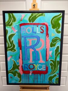 Original Bradley Theodore (b1990) 2017 'At an Afternoon at the Races' Canvas, Acrylic on Canvas - Framed by Graham Harrison Framing Ltd. Size of Frame H107.5cm & W82cm.
