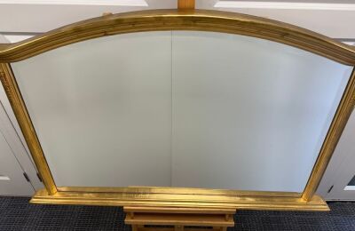 Bevelled Edge Gold Framed Over Mantel Mirror. H78cm x W113cm.