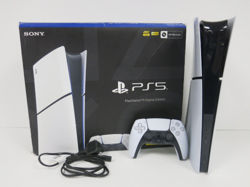 SONY PS5 Digital Edition Console, 1TB, with New PS5 Pad & Power Supply, New in Original Box.