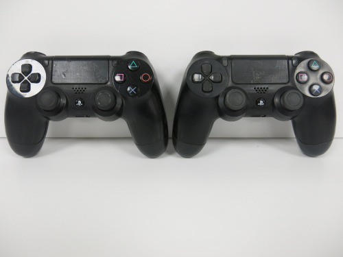 2 x Standard Black SONY PS4 Pads, NOTE: 1 x controller has slightly sensitive X button.