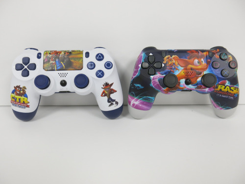 2 x Mixed Custom 'Crash Bandicoot' PS4 Pads.