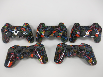 5 x New Custom Neon Design PS3 Pads.