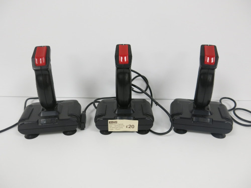 3 x Quickshot 2 Atari Commodore 64 Joysticks.