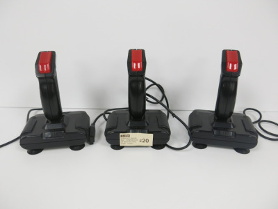 3 x Quickshot 2 Atari Commodore 64 Joysticks.