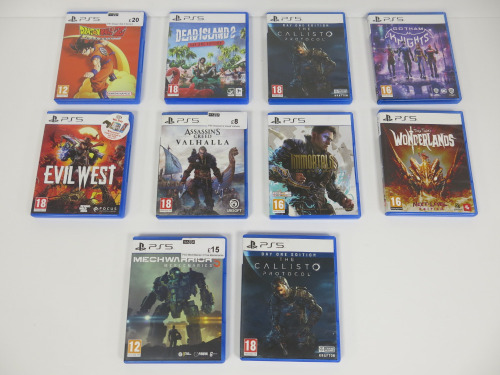 10 x Assorted Combat PS5 Games to Include: 12+-18+ Years. (As Pictured).