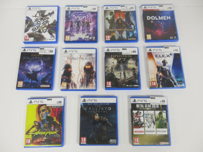 11 x Assorted Combat PS5 Games to Include: 12+-18+ Years. (As Pictured).