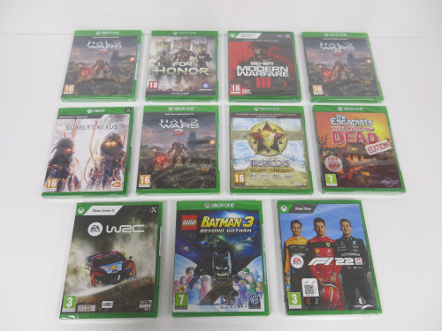 11 x Sealed Assorted Category Xbox One/X Games to Include: 3+-18+ Years. (As Pictured).