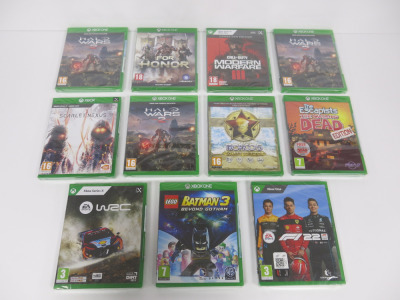 11 x Sealed Assorted Category Xbox One/X Games to Include: 3+-18+ Years. (As Pictured).