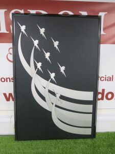 "Air Display" Handmade Bam-Art Alpi Framed Multi Media. Size 103 x 69cm.
