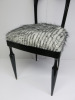 Pozzi & Verga Side Chair Circa 1940 in Black Ebonised Wood with Faux Fur Upholstered Seat. - 2
