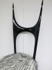 Pozzi & Verga Side Chair Circa 1940 in Black Ebonised Wood with Faux Fur Upholstered Seat. - 3