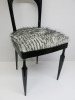 Pozzi & Verga Side Chair Circa 1940 in Black Ebonised Wood with Faux Fur Upholstered Seat. - 2
