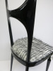Pozzi & Verga Side Chair Circa 1940 in Black Ebonised Wood with Faux Fur Upholstered Seat. - 4