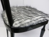 Pozzi & Verga Side Chair Circa 1940 in Black Ebonised Wood with Faux Fur Upholstered Seat. - 5