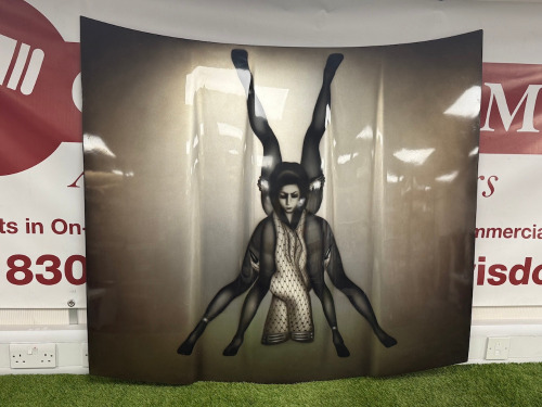 Airbrushed Car Hood/Bonnet with Custom Picture Depicting Pierre Molinier (1900-1976) 'Femini Pluriel Est Triste' an Artwork by the Artist done in 1967. Unsigned with no available authentication, this piece was reported to be part of an art collection with