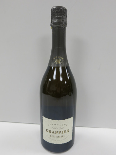 Bottle of Drappier Pinot Noir Brut Nature Champagne, 750ml.