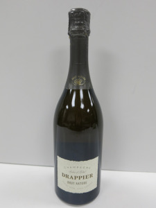 Bottle of Drappier Pinot Noir Brut Nature Champagne, 750ml.