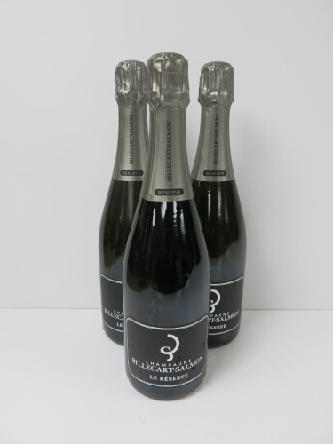 3 x Bottles of Billecart-Salmon Le Reserve Extra Brut Champagne, 750ml.
