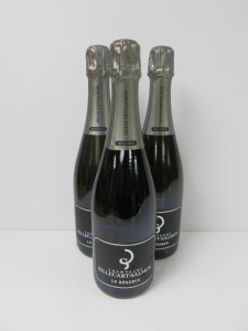 3 x Bottles of Billecart-Salmon Le Reserve Extra Brut Champagne, 750ml.