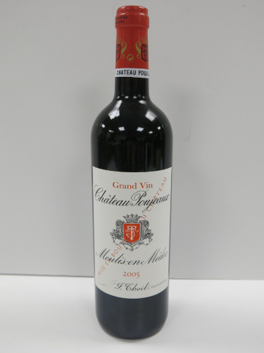 Bottle of Chateau Poujeaux Moulis en Medoc Red Wine, 2005, 750ml.