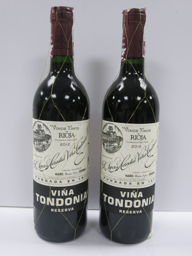 2 x Bottles of R. Lopez de Heredia Vina Tondonia Reserve Red Wine, 2012, 750ml.