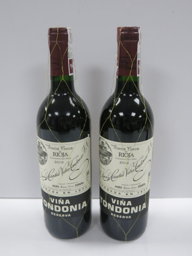 2 x Bottles of R. Lopez de Heredia Vina Tondonia Reserve Red Wine, 2012, 750ml.