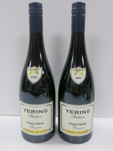 2 x Bottles of Yering Station Pinot Noir Reserve Red Wine, 20021, 750ml.