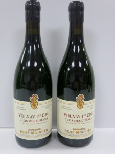2 x Bottles of Domaine Rene Monnier Clos Des Chenes Volnay 1er Cru Red Wine, 2020, 750ml.