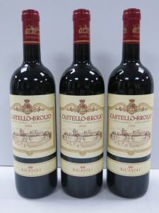 3 x Bottles of Castello Di Brolio Chianti Classico Red Wine, 2016, 750ml.