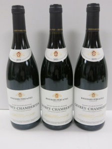 3 x Bottles of Bouchard Pere & Fils Gevery Chambertin Grand Vin De Bourgogne Red Wine, 2019 & 2021, 750ml.