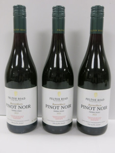 3 x Bottles of Felton Road Bannockburn Pinot Noir Red Wine, 2021, 750ml.