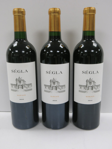 3 x Bottles of Segla Margaux Red Wine, 2016, 750ml.