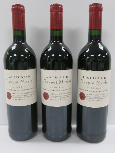 3 x Bottles of Laibach Claypot Merlot Red Wine, 2018, 750ml.