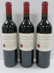 3 x Bottles of Laibach Claypot Merlot Red Wine, 2018, 750ml.
