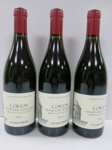 3 x Bottles of Sylvain Debord Corton Grand Cru Le Rognet Red Wine, 2022, 750ml.