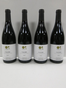 4 x Bottles of Olivier Ravier Fleurie Red Wine, 2022, 750ml.