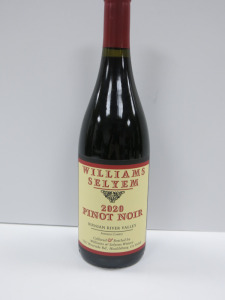 Bottle of Williams Selyem Russian River Valley Pinot Noir Red Wine, 2020, 750ml.