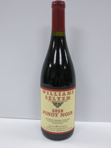Bottle of Williams Selyem Russian River Valley Pinot Noir Red Wine, 2020, 750ml.