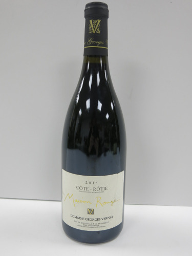 Bottle of Domaine Georges Vernay Maison Rouge Cote Rotie Red Wine, 2014, 750ml.