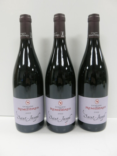 3 x Bottles of Saint Joseph Domaine des Remizieres Red Wine, 2022, 750ml.