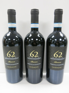3 x Bottles of San Marzano Anniversario 62 Riserva Red Wine, 2019, 750ml.