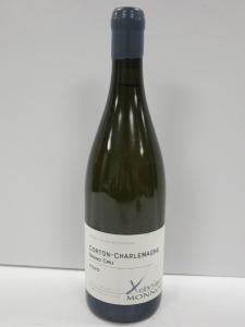Bottle of Xavier Monnot Corton Charlemagne Grand Cru White Wine, 2020, 750ml.