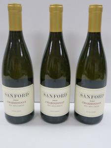 3 x Bottles of Sanford STA RITA Hills Chardonnay White Wine, 2022, 750ml.