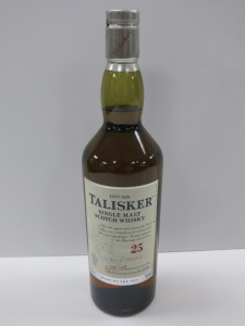 Bottle of Talisker Single Malt Scotch Whisky, Aged 25 Years, Bottle No: TB250638, 700ml