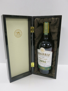Bottle of Crabbie 1994 Single Cask Single Malt Scotch Whisky, Aged 25 Years, Bottle No: 70 of 247, 700ml. Comes in Presentation Box.